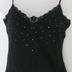 Express - Black Beaded & Sequin Camisole - Sz S